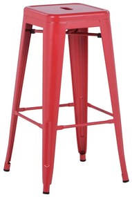 Sgabello clayton seduta in metallo rosso base in metallo