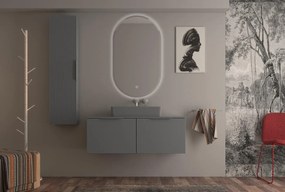 Mobile da bagno sospeso sotto lavabo Modula di BADEN HAUS L 120 x H 43 x P 44 cm grigio nuvola opaco liscio, 2 cassetti