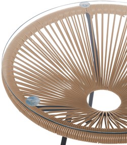 Set tavolo e sedie da balcone spaghetti beige ACAPULCO II Beliani