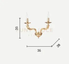 Applique villa 2 luci fume' e cromo attacco e14