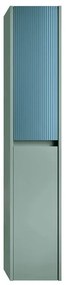 Colonna per mobile bagno Niwa 2 ante P 27 x L 30 x H 160 cm laccato opaco verde timo con vetro blu pacifico cannettato