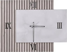 Orologio da Parete 72x58 cm Cannettato Tortora e Marmo