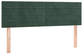 Giroletto a Molle con Materasso Verde Scuro 140x200 cm Velluto