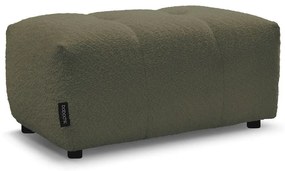 Poggiapiedi color kaki con rivestimento in bouclé Roxelane – Bobochic Paris