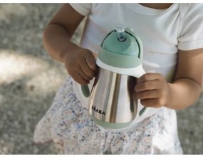 Beaba - Tazza termoisolante con cannuccia 250 ml verde