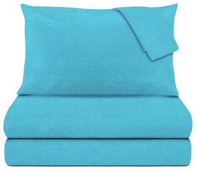 Completo letto matrimoniale melange azzurro