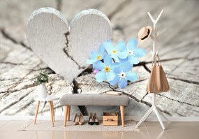 Fotomurale – Cuore su legno antico