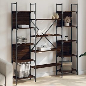 Libreria rovere marrone 155,5x24x166,5 cm in legno multistrato