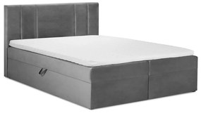 Letto boxspring grigio con contenitore 160x200 cm Afra - Mazzini Beds