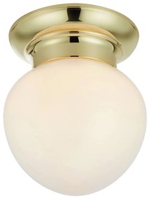 Plafoniera bianca/color ottone con paralume in vetro Ronda – Markslöjd