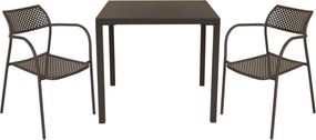 INDEX - set tavolo in metallo cm 80 x 80 x 73h con 2 poltrone Aviim