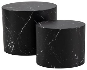 Tavolini neri in set di 2 in marmo 48x33 cm Mice - Actona