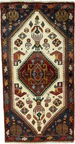 Shiraz Tappeto persiano 90 x 160 Beige (Iran) Annodato A Mano