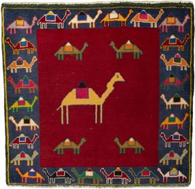 Shiraz Tappeto persiano 70 x 70 Rosso (Iran) Annodato A Mano
