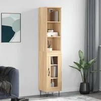 Credenza Rovere Sonoma 34,5x34x180 cm in Legno Multistratocod mxl 77482