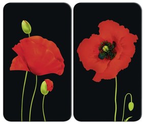 Set di 2 coperchi per stufe in vetro temperato 52x30 cm Poppy - Maximex