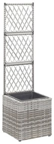 Letto Rialzato A Traliccio 1 Vaso 30x30x107cm Polyrattan Grigio /