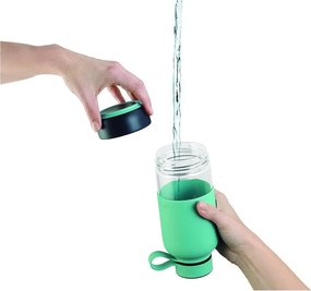 Bottiglia bottiglia da viaggio turchese in vetro 500 ml To Go – Lékué