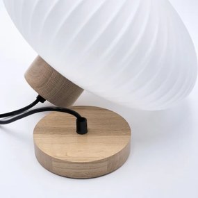 Lampadario a sospensione con filo HARMONY 1xE27/15W/230V diametro 30 cm bianco/quercia