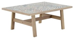 Tavolino da esterno Soho Heritage in acacia con piano in ceramica multicolore per 8 persone 103x70cm