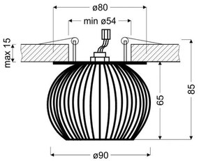 Faretto da incasso SK 93 1xG9/40W/230V oro
