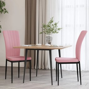 Sedie Da Pranzo 2 Pz Rosa İn Velluto /