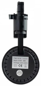 Faro LED 30W Trifase Nero 60° 120lm/W, CRI92, no Flickering - BRIDGELUX LED Colore  Bianco Naturale 4.000K