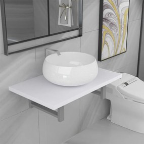 Set Mobili Da Bagno 2 Pz Ceramica Bianco /