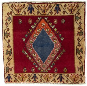 Shiraz Tappeto persiano 60 x 60 Rosso (Iran) Annodato A Mano