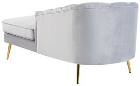 Chaise longue bouclé grigio chiaro  sinistra ALLIER Beliani