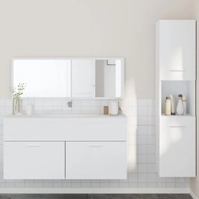 Set Mobili Da Bagno 3 Pz Bianco İn Legno Multistrato /