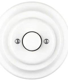 Bohemia-Design - Dimmer rotativo in porcellana dallo stile retrò con cornice 250V/10A bianco
