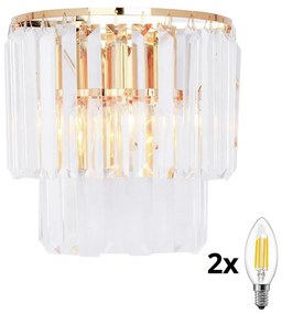 Brilagi - LED Applique di cristallo MOZART 2xE14/40W/230V oro