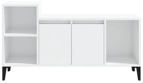 Mobile porta tv bianco lucido 100x35x55 cm in legno multistrato