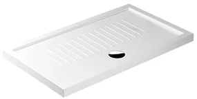 Piatto doccia 80x120 H 6 rettangolare in ceramica bianca con antiscivolo