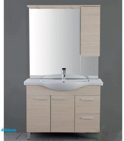 Mobile Bagno "Stella" con Due Ante e Due Cassetti Colore Larice