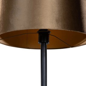 Lampada da Terra Nera con Paralume in Velluto Bronzo 40cm - Simplo