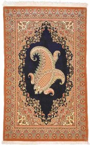 Ghom Tappeto 80x130 Blu (Iran) Annodato A Mano
