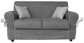 Divano 2 posti tessuto sfoderabile VERONA 150 cm Grigio bordino Grigio chiaro