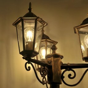 Lampada esterna 3xE27/20W/230V IP43 2,58 m effetto patina