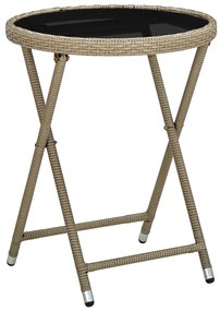 Set bistro da giardino a 3 pezzi con cuscini beige in polyrattan