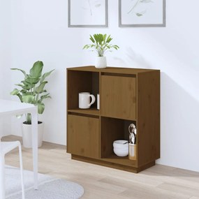 Credenza Marrone Ambrato 74x35x80 Cm İn Legno Massello Di Pino /