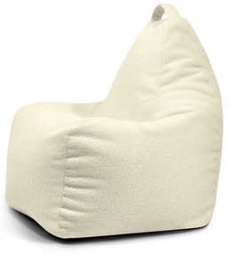 Puof a sacco color crema con rivestimento in bouclé Play Amuse – SLOWDOWN