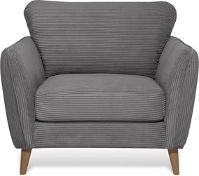 Poltrona in velluto a coste grigio scuro Paris - Scandic