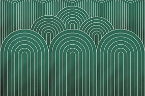 Carta da parati – Motivo arcobaleno verde Mid-Century