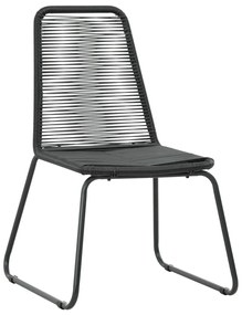 Set da pranzo da giardino 3 pz in rattan pvc nero e marrone