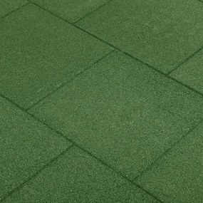 Piastrelle Anticaduta 18 Pz İn Gomma 50x50x3 Cm Verde /