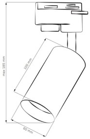 Faretto per sistema a binario MARIBEL 1xGU10/10W/230V nero