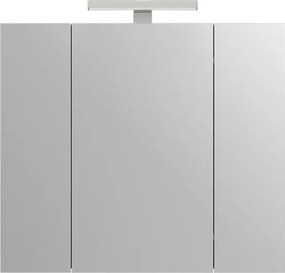Kamalu - Specchiera bagno 80 cm a tre ante in rovere naturale | LAC-EFESTO-80