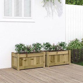 Fioriere Da Giardino 2 Pz İn Legno Di Pino Impregnato /